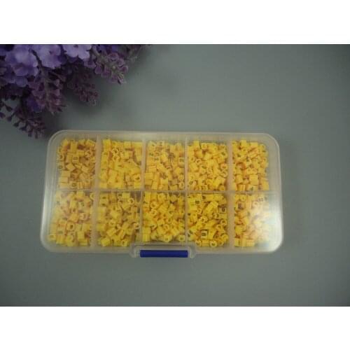 1000PCS 0.5mm2 EC-0 cable marker 0-9 different number colorful mixed A-Z 26 letters cable label in cable sleeves total cutting