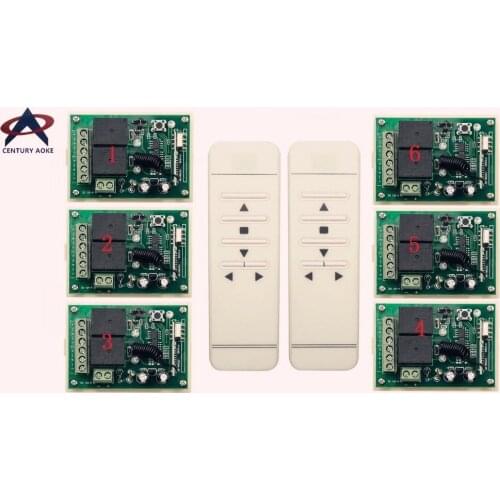 DC12V intelligent digital RF wireless remote control switch system & 6pcs receiver for projection screen/garage door/blinds
