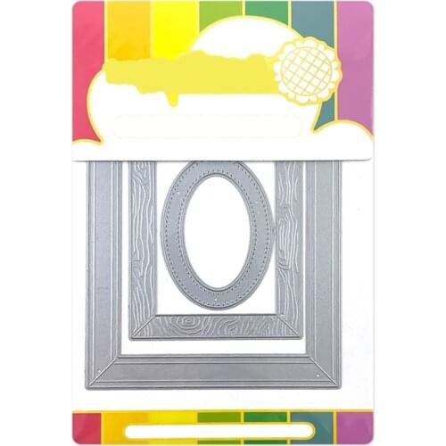 2021 New Rectangle Wood Grain Frame Metal Cutting Dies For DIY Craft Making Greeting Card Background Scrapbooking No Clear Stamp