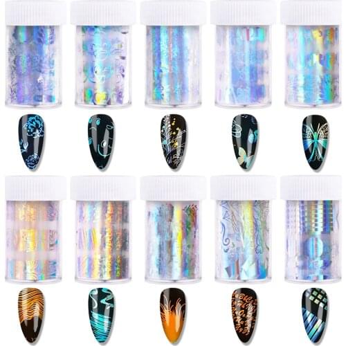 4*100cm Nail Sticker Foil Smiley Face Tranfer Decals Nails Art Slider Stickers Butterfly DIY Decoration Manicure Tips Foil Wraps