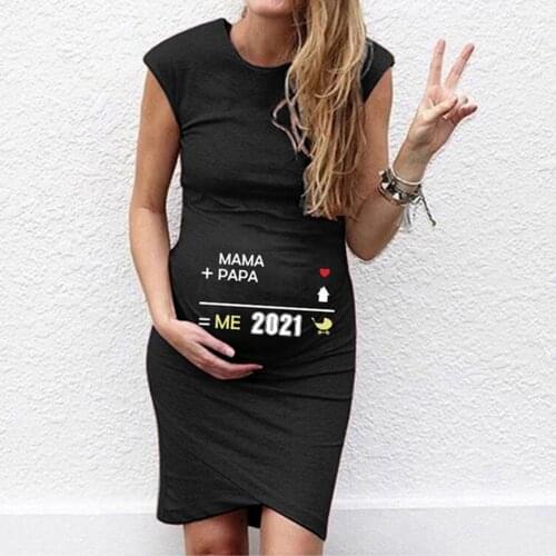 4# Women Maternity Sleeveless Cute O-neck Digital Print Tops Pregnancy Dress Clothes For Pregnant Women Платья Для Беременых