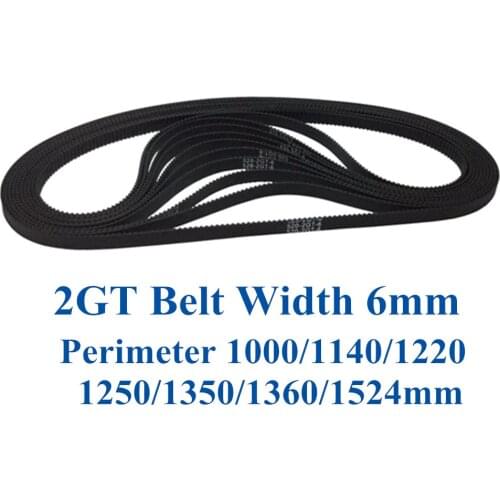 5pcs 2MGT 2GT Timing belt Pitch Length 1000/1140/1220/1250/1350/1360/1524 width 6mm Teeth 500 570 610 625 675 680 closed-loop