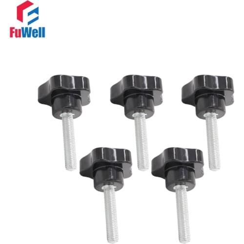 5pcs M8 Star Knob 32mm Head Dia. Replacement Screw on Type Clamping Knob 15/20/25/30/35/40/50/60/70mm Thread Length Star Grips