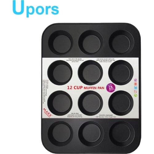 12 Cups Non Stick Carbon Steel Cup Cake Mold Egg Tart Baking Dish Muffin Cake Mould Pan Bakeware DIY Baking Tools