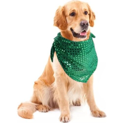1pcs Dog Bandana Collar Sequined Comfortable Fabric Cat Triangle Kerchief Pet Saliva Towel Accessories