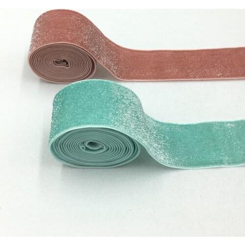 2Yards 40mm Glitter Single-Sided Stain Velvet Ribbons Cake Gift Bouquet Wrapping Clothes Hair Accessories Material