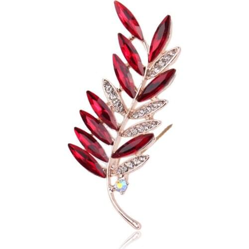 TODOX Brooch 2020NEW Fashion beauty Women gold crystal plant exquisite flower Red colorful pins hot sale party Gift for man