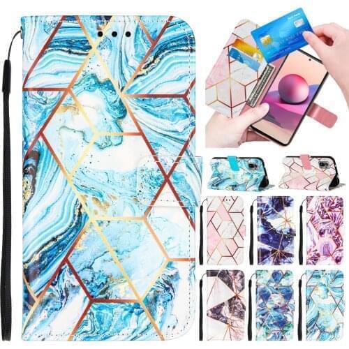 Flip Wallet Marble Leather Phone Case For Moto G Play Power Stylus 2021 G30 G10 Edge S One 5G ACE Card Slot Stand Book Cover