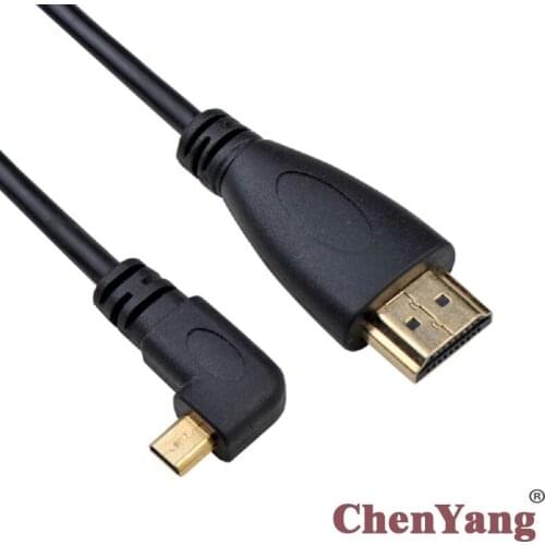CY Chenyang HDMI-compatible Male to Left Angled 90 Degree Micro HDMI-compatible HDTV Cable 50cm for Cell Phone & Tablet