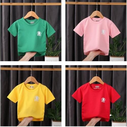 2021 Kids Boys Girls Short Sleeve T Shirts Clothes 7 Colors Children Casual Tops Cotton Baby Boys Girls Tshirts Summer Clothing