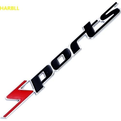 For Peugeot Golf Mazda Toyota Lada Granta 5 PCS Sports Letter 3D Metal Moto Car Emblem Badge Decal Auto Decor Sport Stickers