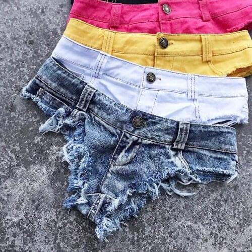 Low Waist Hole Tassel Denim Shorts Jeans Thong Short Feminino 2021 New Women Sexy