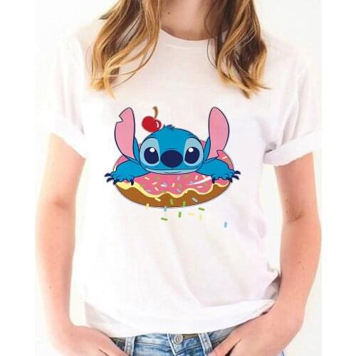 Lilo & Stitch T Shirt Women Summer Casual Tshirts Tees Harajuku Graphic Tops Kawaii Female T-shirt Dropship Tee