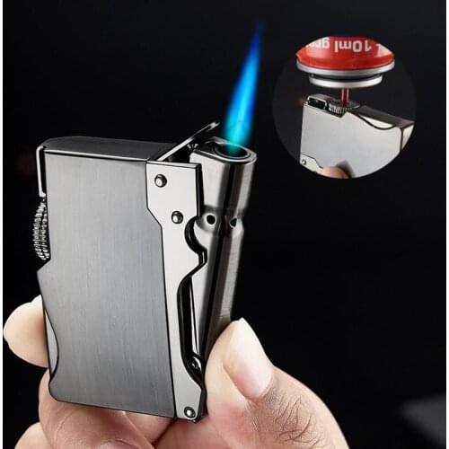 Creativity Torch Jet Lighter Metal Down Ignition Gas Turbo Lighter Butane Windproof Lighter Cigar Cigarette Accessorie NO GAS
