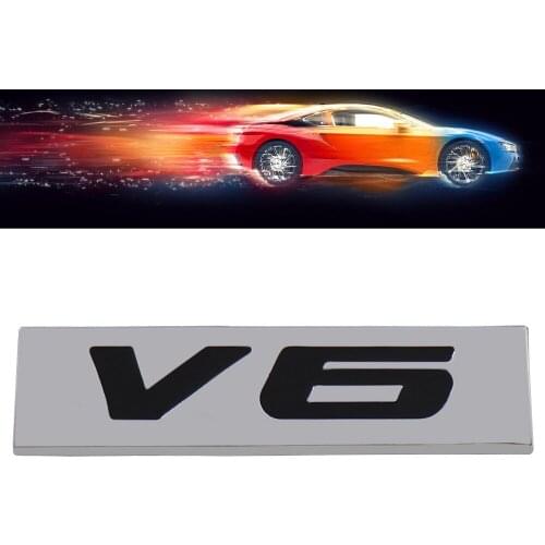 Chrome Black V6 V 6 Engine for Fender Trunk Lid Emblem Decal Badge Sticker