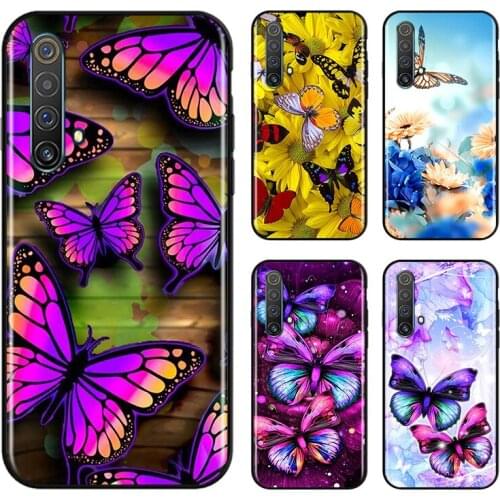 Beautiful butterfly For OPPO Find X3 X2 K5 K3 R17 R15 R9S F19 F15 F11 F9 F7 F5 Neo lite Pro Black Soft Phone Case