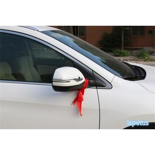 Lapetus Outside Door Mirror Protect Streamer Decoration Frame Cover Trim 2 Pcs / Set Fit For Honda CRV CR-V 2017 2018 2019 ABS