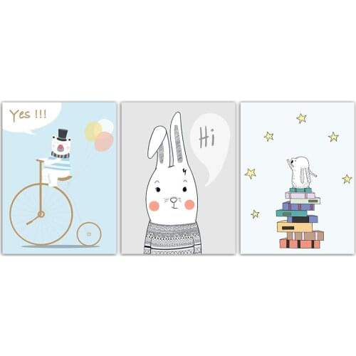 Wall Art Posters And Prints Canvas Painting Cartoon Cute Animal High Decorative Painting Wall Pictures For Living Room