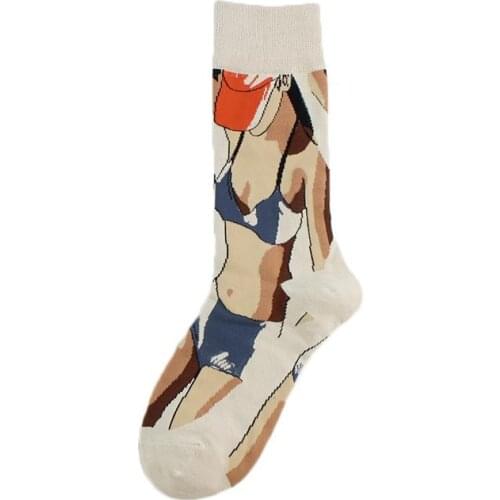 5 Pairs/Mens Funny Socks Cotton Dinosaur Leopard Man Pattern Harajuku Anime Socks With Print Long Man Hip Hop Drew High Socks