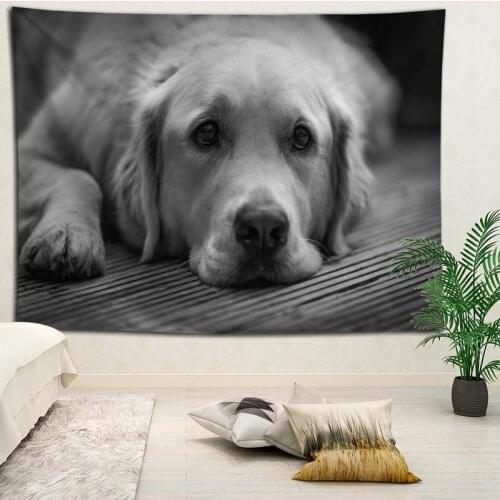 New Arrival Golden Retriever Tapestry Hanging Blanket background wall bedroom Home Art Tapestries Decor Customize your image
