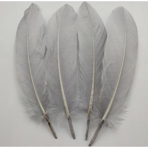 Wholesale 20pcs Beautiful Gray Hard Goose Feathers 15-20cm/6-8inch Christmas Decoration Clothing Shoes Hat Accessories