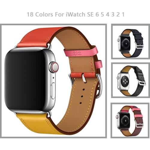 Original Leather Bracelet for Apple Watch Band 6 SE 5 4 40/44mm Belt Wristband Strap for iWatch Bands Series 3 38/42mm Watchband