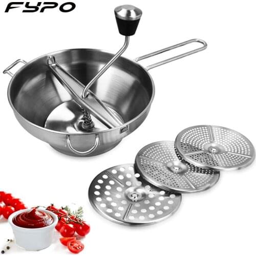 Food Mill, Masher and Strainer-Professional Grade Stainless Steel Kitchen Tool for Sauces, Fruit/Vegetables,Baby Food and Purees