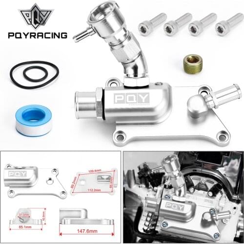 PQY High Quality Auto Upper Coolant Housing Straight With Filler Neck & Thermost Radiator Cap Cover for K24 K20Z3 PQY-IMK09S