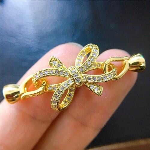 Jewelry Making Supplies High Quality Copper Zirconia Rhinestone Findings DIY Long Pearls Necklace Pendant Accessories Spacers