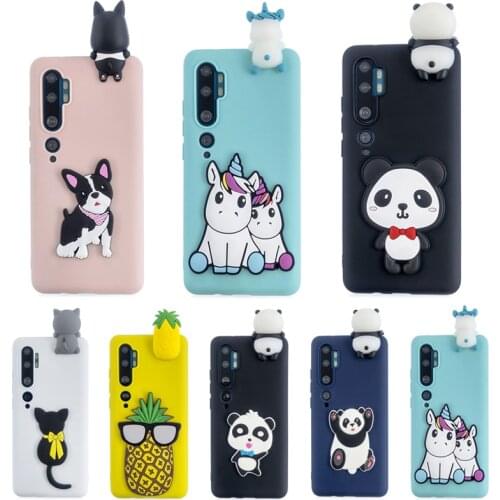 Cute Cartoon 3D Unicorn Panda Puppy Silicone TPU Cover on For Xiaomi Mi A3 A1 A2 Lite Mi 10 9T Note 10 Pro Mi Note 10 Lite Case