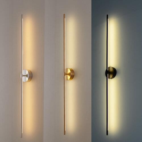 Modern Simple Line LED Wall Lamp Nordic Designer Living Room Decoration Gold Silver Indoor Lighting Home Decor Led Wall Light