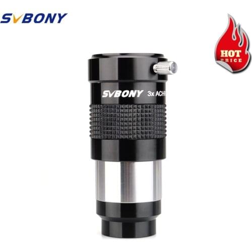 SVBONY 1.25" Telescope Eyepiece Barlow Lens 3x Fully Multi-Coated Metal Advanced Achromatic Professional Astronomical Telescope