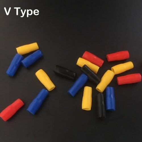 V22-25 V35-38 V50-60 Yellow Red Blue Green Black White PVC Vinyl Insulated Soft Wire Cable Terminal Bushing Sleeve End Cap