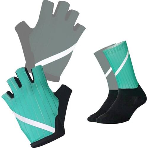Cycling Gloves Highly Reflective with Reflective MTB Socks Men Women Anti Slip Breathable Sport Bike Gloves Bicycle Sock Set