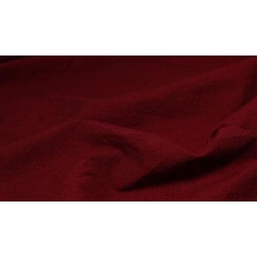 Vintage khaki dark red dyed cotton fabric, pants shirt dress fabric