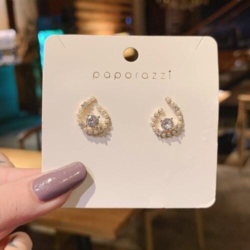 Origin Summer Luxury Shining Cubic Zircon Hollow Out Dangle Earring for Women Simulation Pearl Earring Jewelry Pendientes