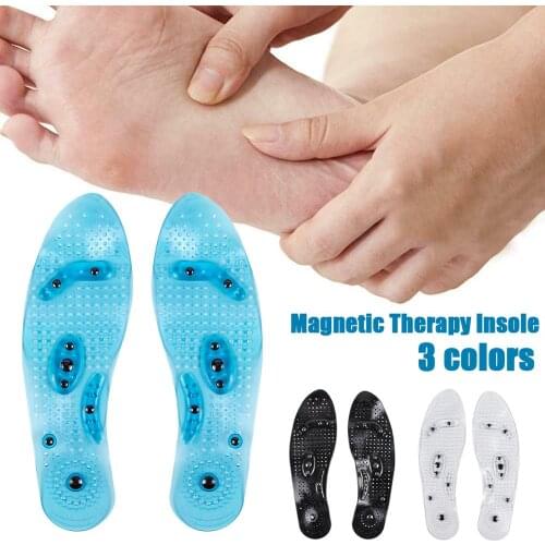 1Pair Plus Size Non-Slip Gel Insole Shoe Pad Foot Protector Magnet Therapy Fatigue Remove Elastic Relaxation Massage