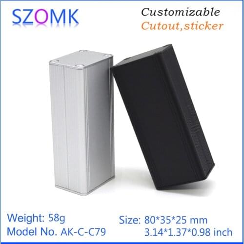 10 pcs 25*35*80mm electrical aluminum extrusion junction box switch enclosure housing PCB aluminum enclosure instrument casing