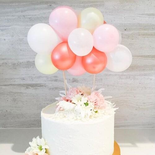 10pcs Mini Foil Balloons Cake Topper Birthday Party Decoration Cake Decorating Tools Wedding Decoration Baby Shower Supplies