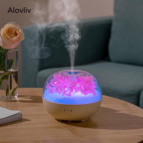 180ml Flower Aroma Diffuser For Home USB Humidifier Ultrasonic Auto Air Freshener with Night Lamps Mini Office Air Purifier