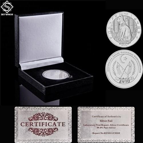 2016 Egyptian Goddess Bastet Western Sahara 100 Ptas Cat 999 Silver Coin Keepsake Souvenir Coin w/ Luxury Box Display