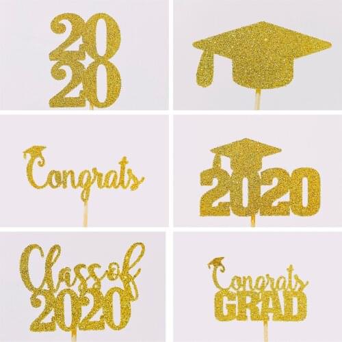 2020 graduation glitter cupcake toppers Custom any number any text Graduation cupcake toppers, class of 2020