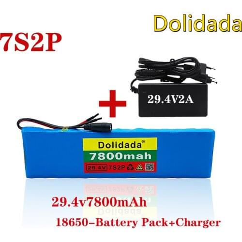 2021 NEW 7s2p battery pack 29.4V 7800mah Li ion battery with 20A balance BMS electric bicycle scooter with charger for sale