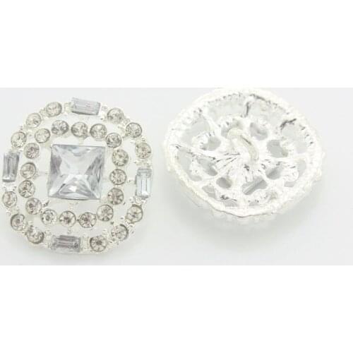 23mm 9/10" New Shank Rhinestone Embellishment Sewing Button Diy Decoration Metal Diamante Button Craft for Women Clothing-10pcs