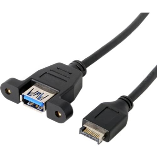 50cm USB 3.1 Front Panel Header to USB 3.0 Type-A Female Extension Cable Panel Mount Type