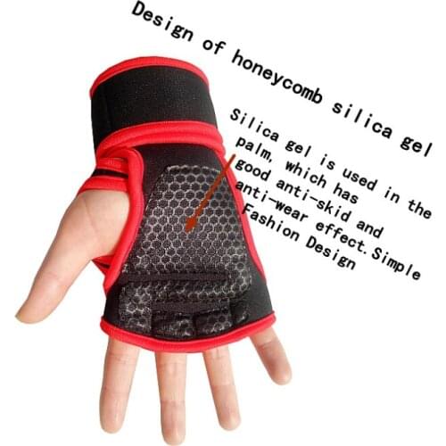 A058 Body Building Gymnastics Grips Gym Hand Palm Protector Gloves Training Gloves Women Men Fitness Sports