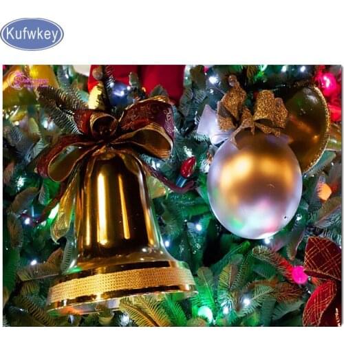 Happy Christmas Bells diamond embroidery 5d diy daimond painting full square round diamond mosaic home Decoration new year gift