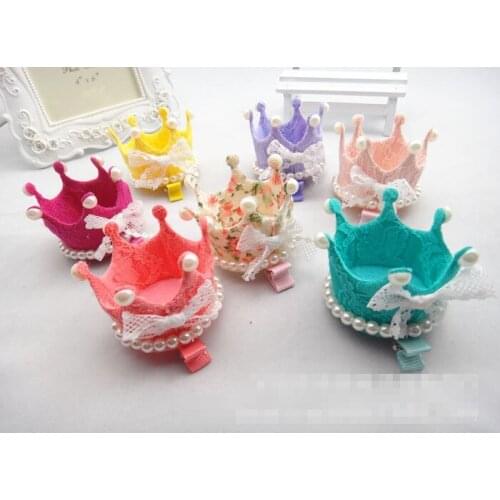 Boutique 10pcs Fashion Cute 3D Tiaras Hairpins Solid Kawaii Floral Pearl Crown Hair Clips Princess Headwear Hair Accessories