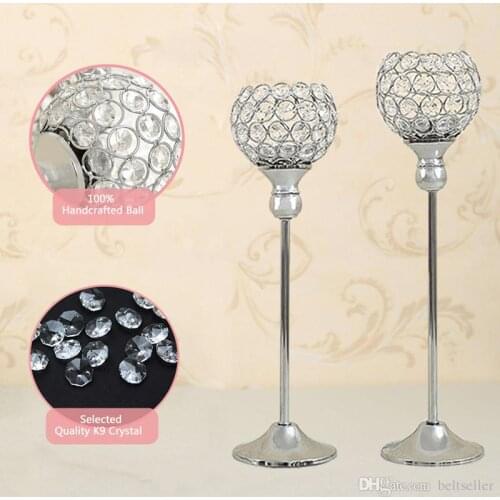 Wedding Table Centerpieces metal Candelabra Crystal Candlesticks Tealight Candle Holders for House Holiday Decoration Mothers Da
