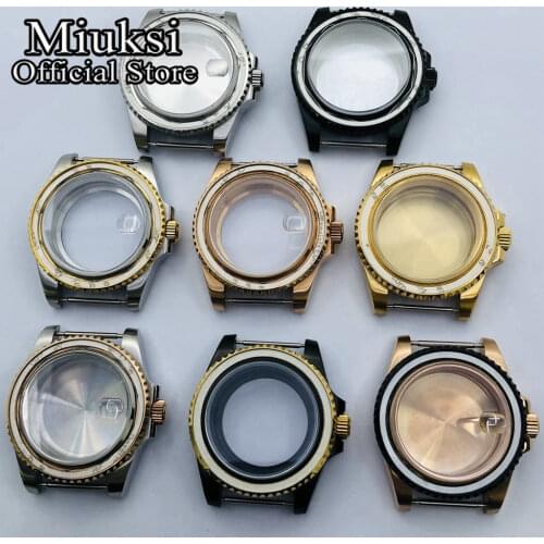 Miuksi 40mm sapphire glass stainless steel case for NH35 NH36 ETA 2836 Mingzhu DG2813 3804 Miyota 8205 8215 821A movement